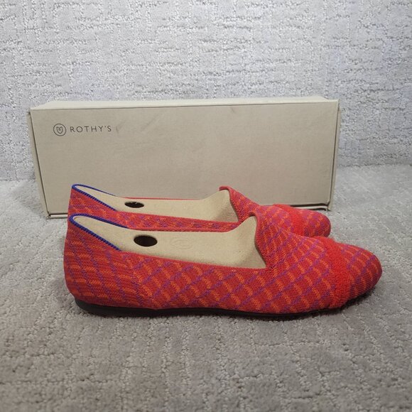 Rothy's The Loafer Pomegranate Grid Slip On Shoes Women's Size US 8.5, 9.5, 10 - Picture 3 of 9